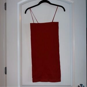 Rust Urban Outfitters mini ribbed bodycon dress